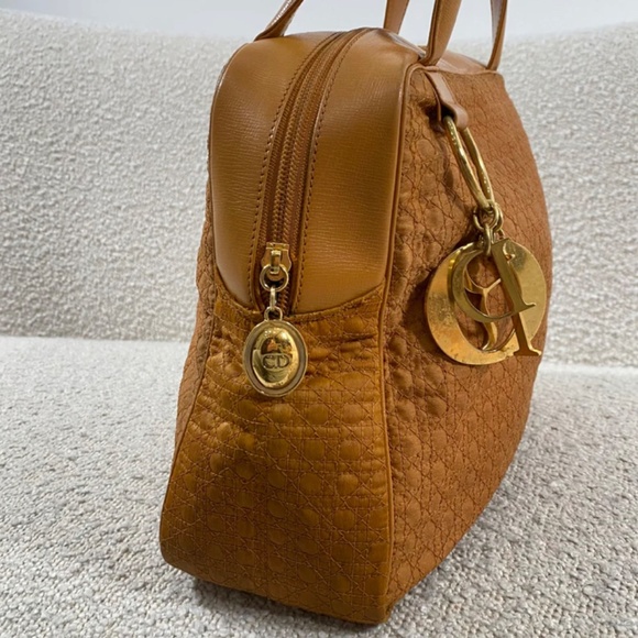 Authentic Pre-Owned Vintage Christian Dior Mustard Canvas Tote Bag - Picture 5 of 16